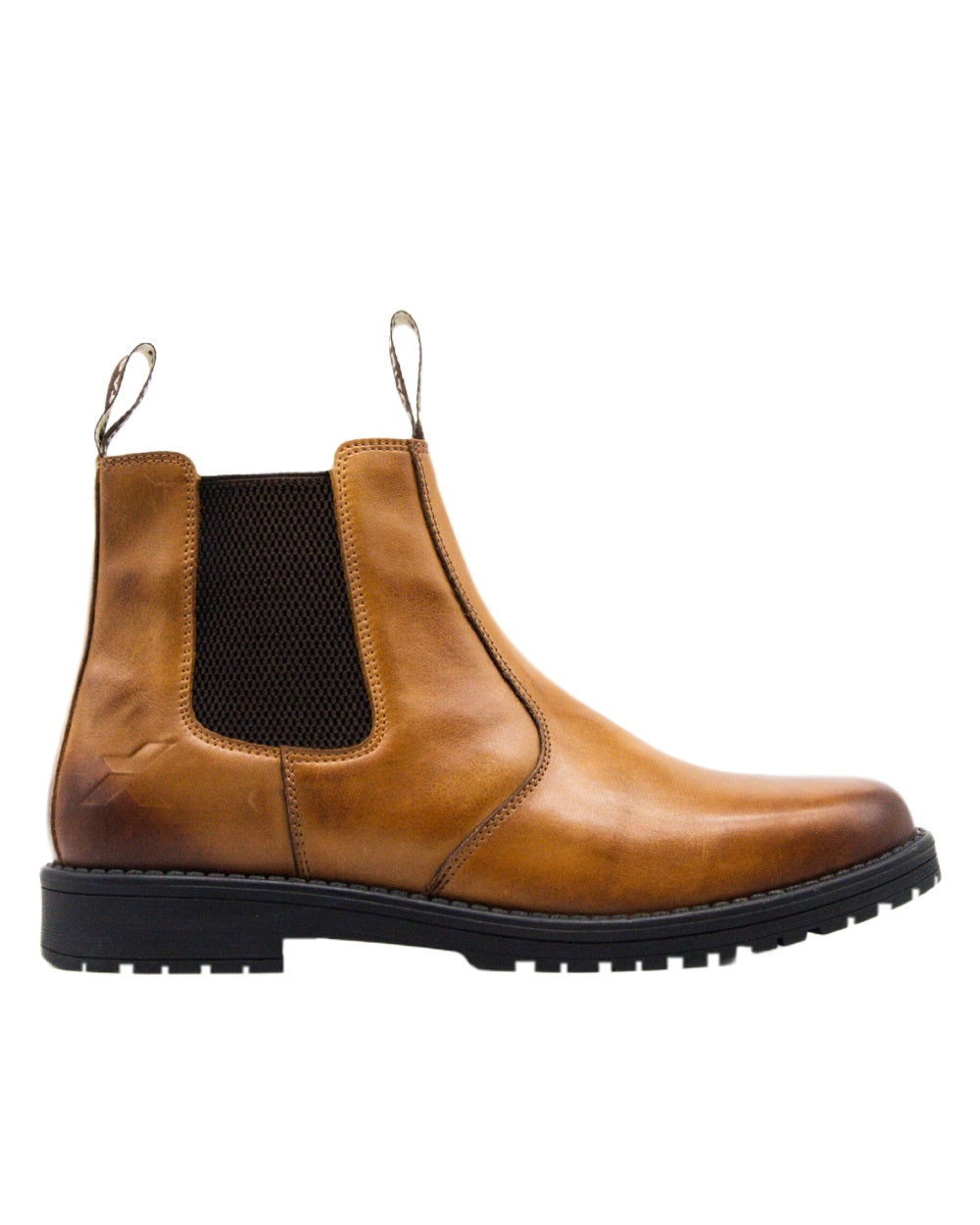 Burnished Tan Coloured Xpert Mens Heritage Saddler Dealer Boots on White Background
