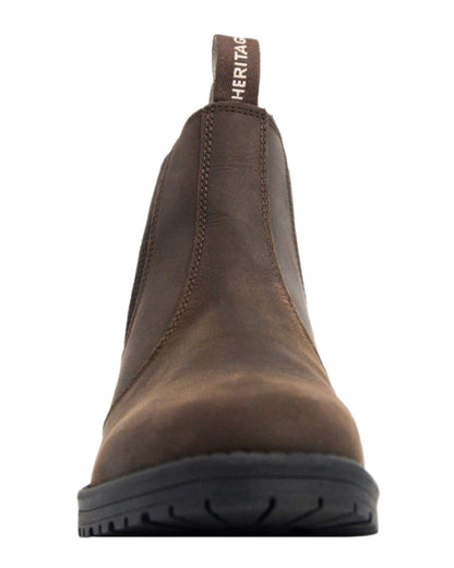 Rustic Brown Coloured Xpert Mens Heritage Saddler Dealer Boots on White Background
