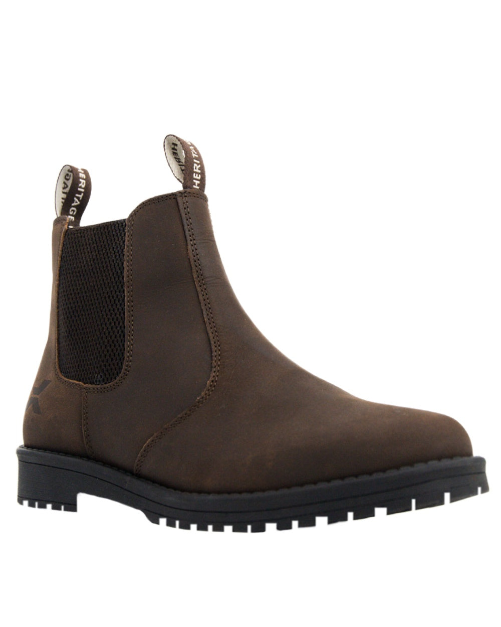Rustic Brown Coloured Xpert Mens Heritage Saddler Dealer Boots on White Background
