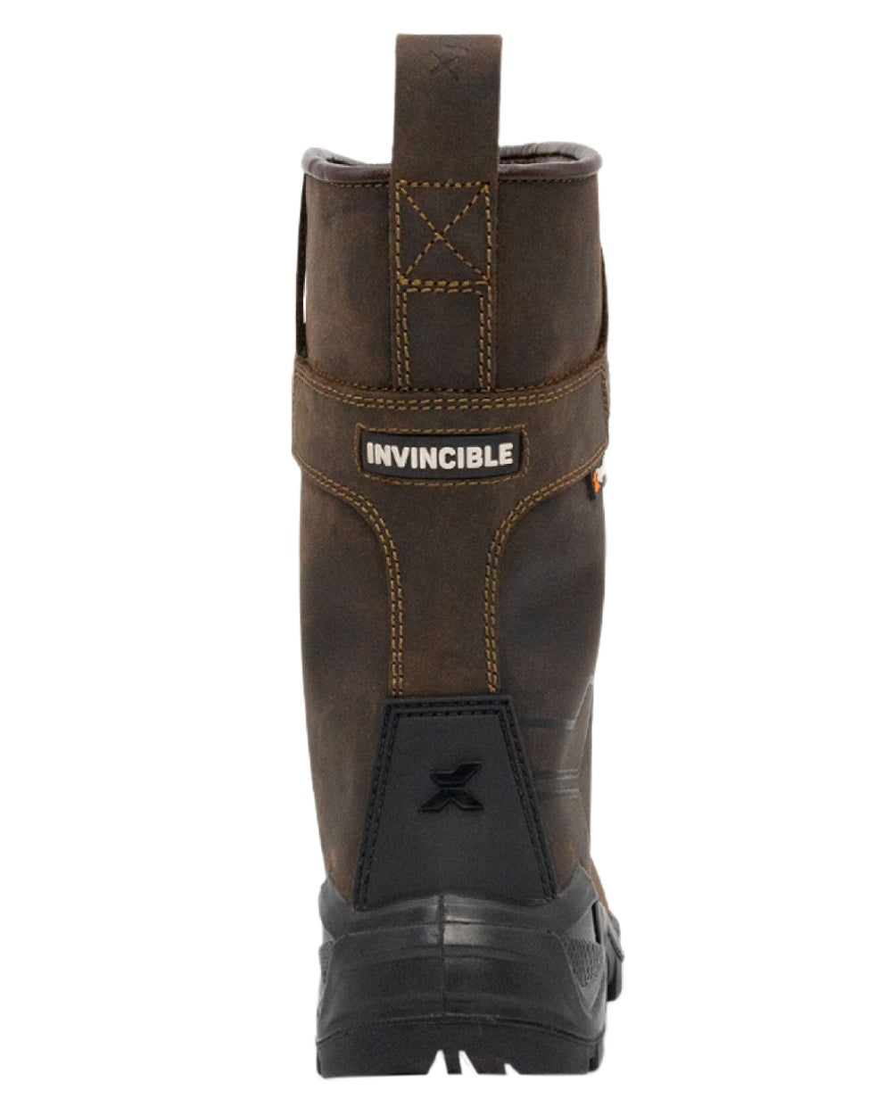 Brown Coloured Xpert Mens Invincible S3 Safety Waterproof Rigger Boots on White Background

