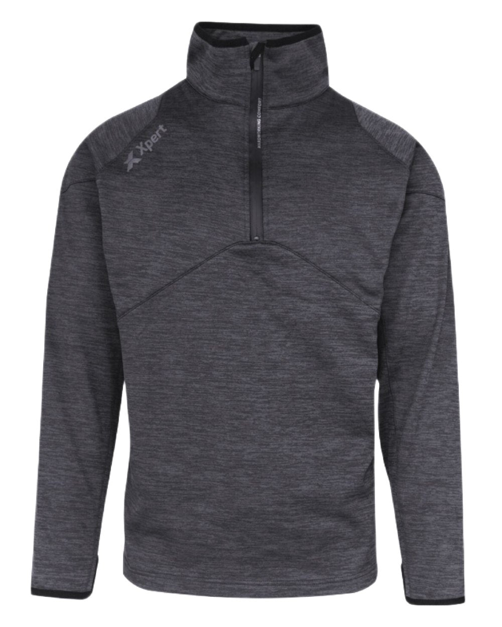 Grey Coloured Xpert Mens Pro Half Zip Tech Fleece on White Background
