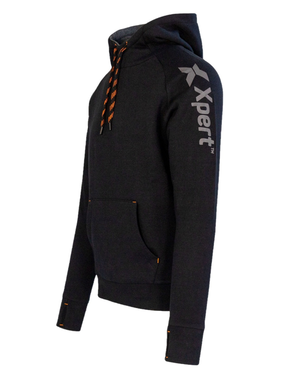 Black Coloured pert Mens Pro Pullover Hoodieon White Background
