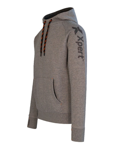 Grey Marl Coloured pert Mens Pro Pullover Hoodieon White Background
