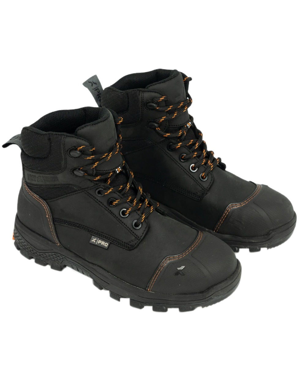 Black Coloured Xpert Mens Pro Raptor Waterproof Safety Boots on White Background
