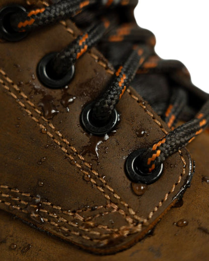 Brown Coloured Xpert Mens Pro Raptor Waterproof Safety Boots on White Background
