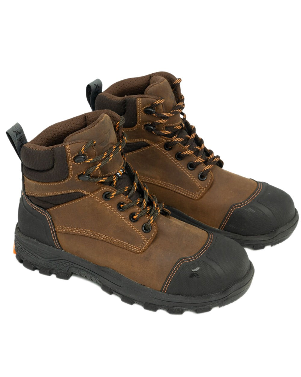 Brown Coloured Xpert Mens Pro Raptor Waterproof Safety Boots on White Background

