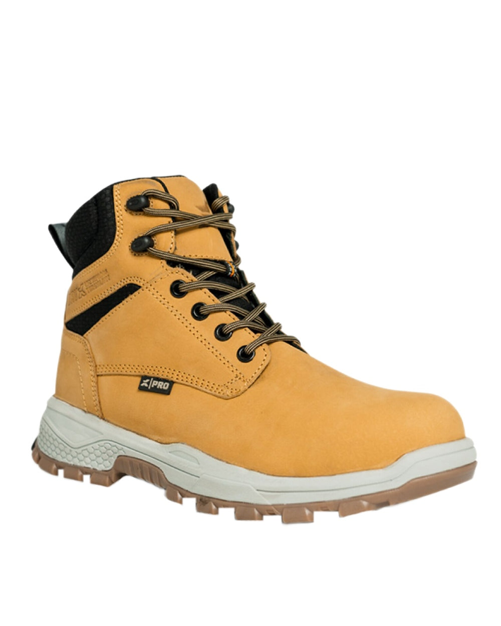 Honey Coloured Xpert Mens Pro Raptor Waterproof Safety Boots on White Background

