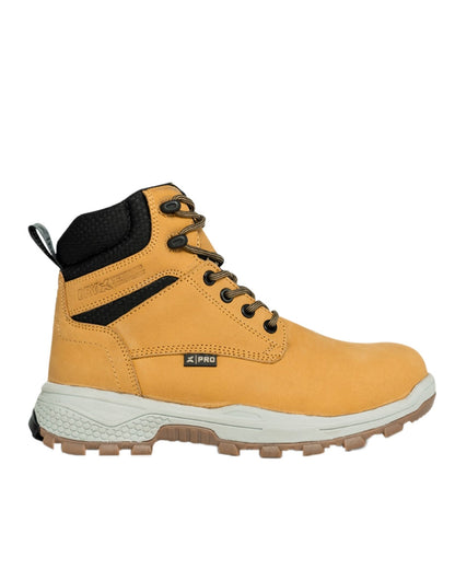 Honey Coloured Xpert Mens Pro Raptor Waterproof Safety Boots on White Background

