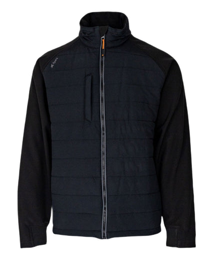 Black Coloured Xpert Mens Pro Rip-Stop Insulated Hybrid Jacket on White Background
