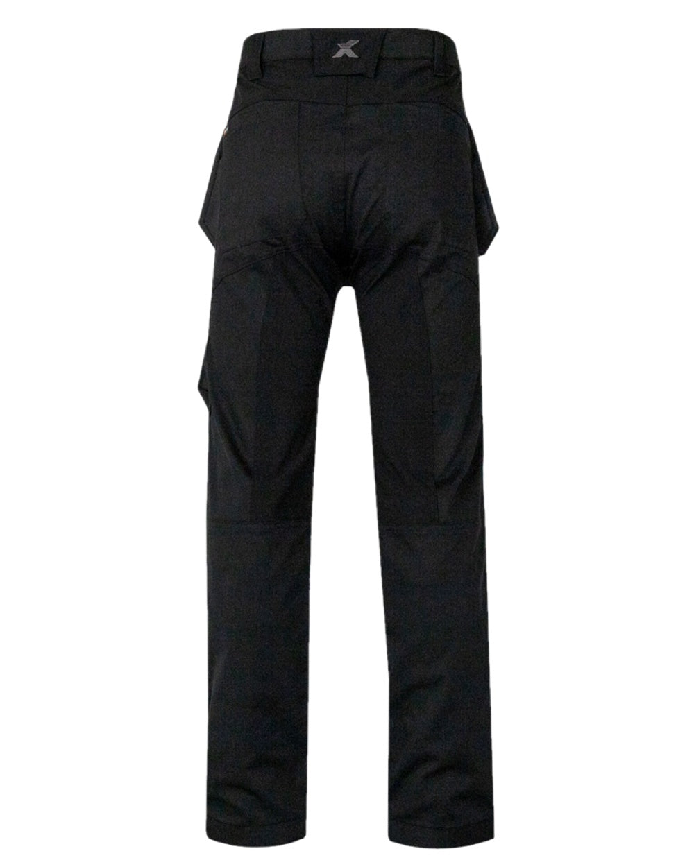 Black Coloured Xpert Mens Pro Stretch Work Trousers on White Background
