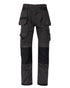 Grey Black Coloured Xpert Mens Pro Stretch Work Trousers on White Background
