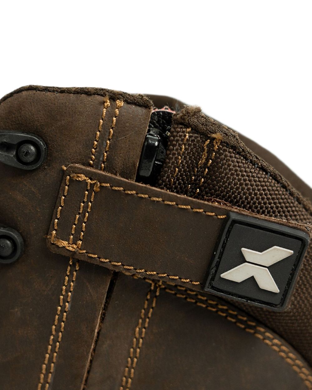 Brown Coloured Xpert Mens Pro Zipster Safety Zip-Side Boots on White Background
