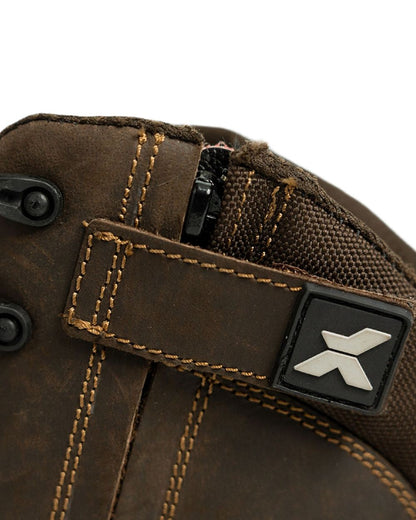 Brown Coloured Xpert Mens Pro Zipster Safety Zip-Side Boots on White Background
