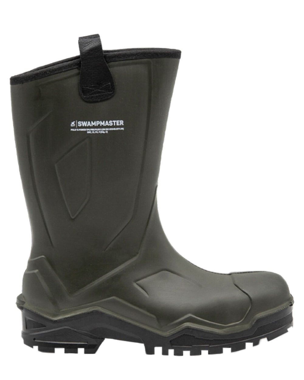Green Coloured Xpert Mens Swampmaster Pro Challenger+ Safety Wellingtons on White Background
