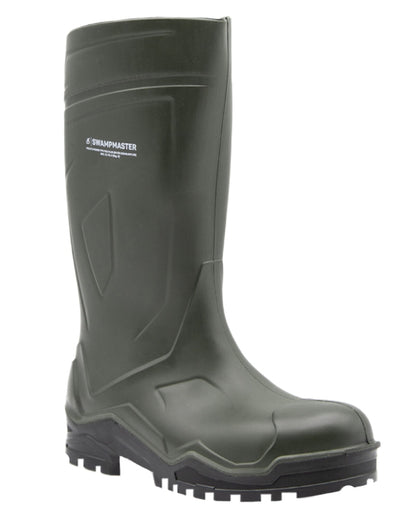 Green Coloured Xpert Mens Swampmaster Pro Champion+ Non-Safety Wellingtons on White Background
