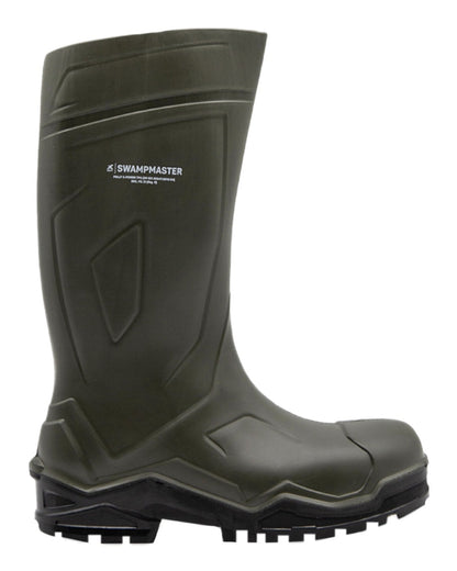 Green Coloured Xpert Mens Swampmaster Pro Champion+ Non-Safety Wellingtons on White Background
