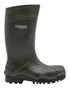 Green Coloured Xpert Mens Swampmaster Pro Defender+ S5 Safety Wellingtons on White Background
