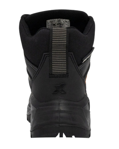 Black Coloured Xpert Mens Typhoon Waterproof Safety Boots on White Background
