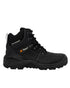 Black Coloured Xpert Mens Typhoon Waterproof Safety Boots on White Background
