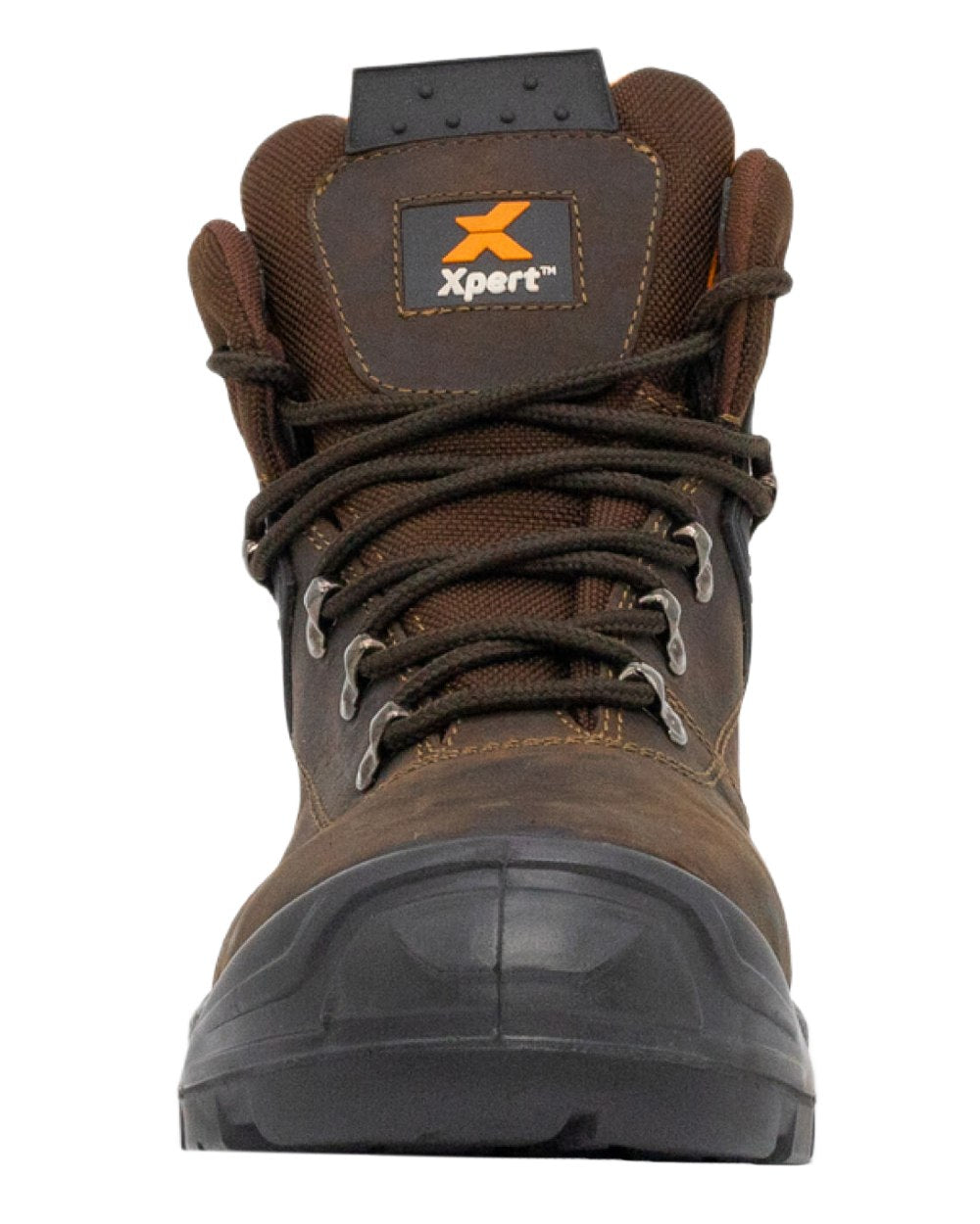 Brown Coloured Xpert Mens Warrior Safety Laced Boots on White Background
