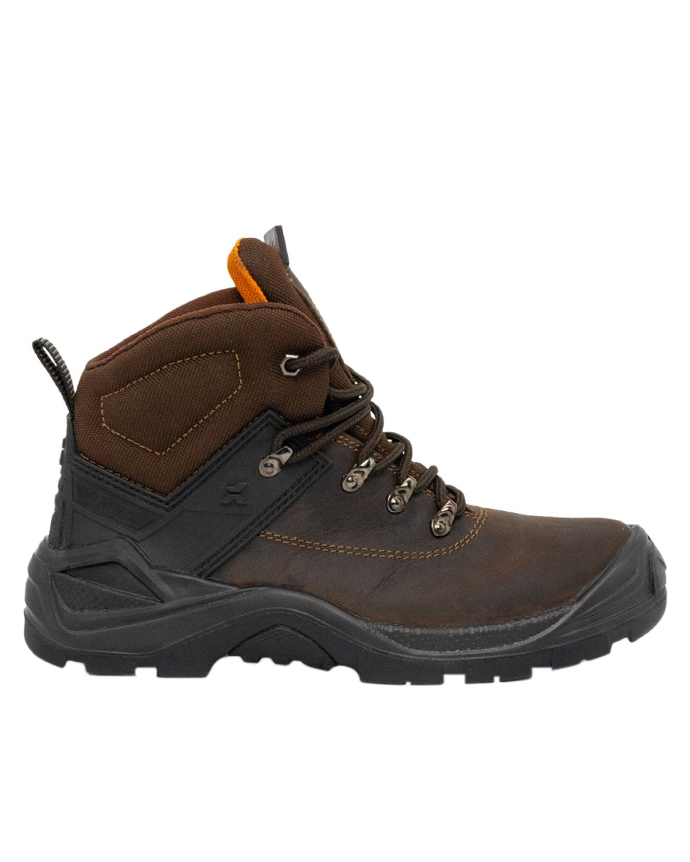 Brown Coloured Xpert Mens Warrior Safety Laced Boots on White Background
