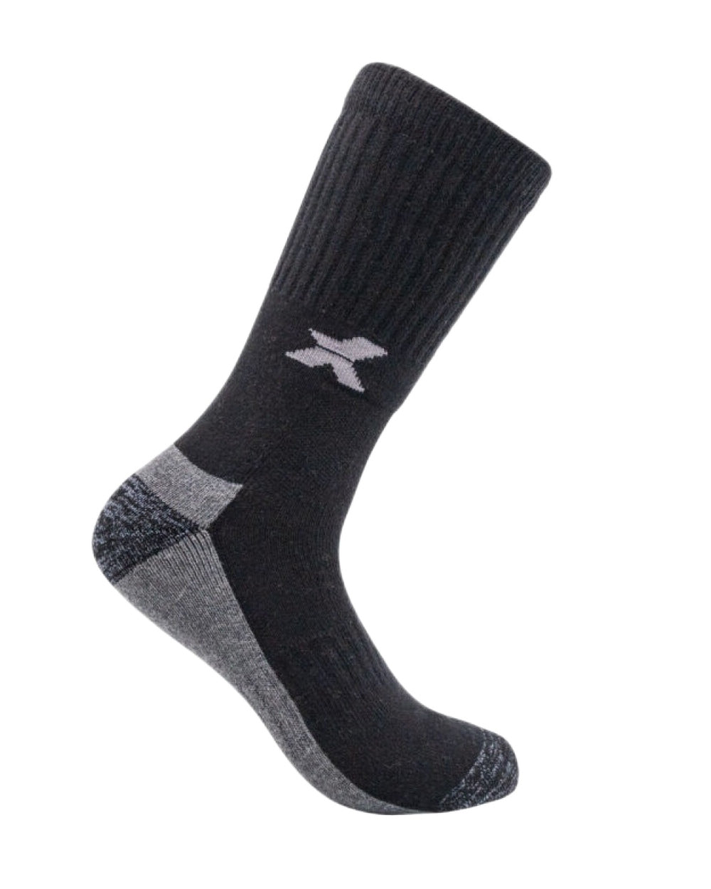 Black Coloured Xpert Pro Active Work Sock 3 Packs on White Background
