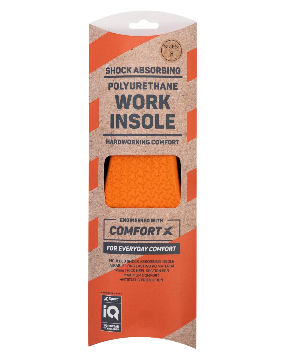 Black Coloured Xpert Shock Absorbing Polyurethane Work Insole on White Background