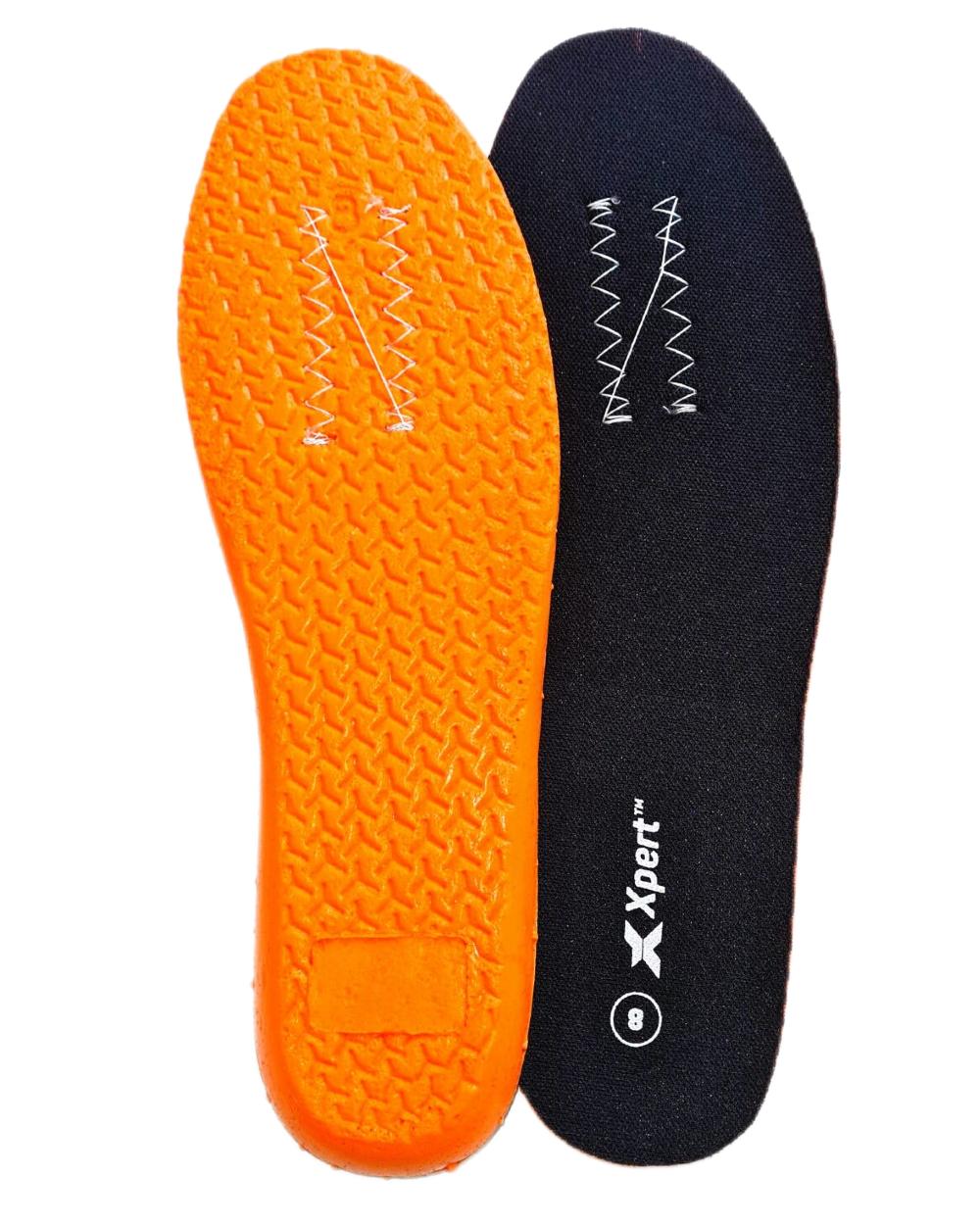 Black Coloured Xpert Shock Absorbing Polyurethane Work Insole on White Background
