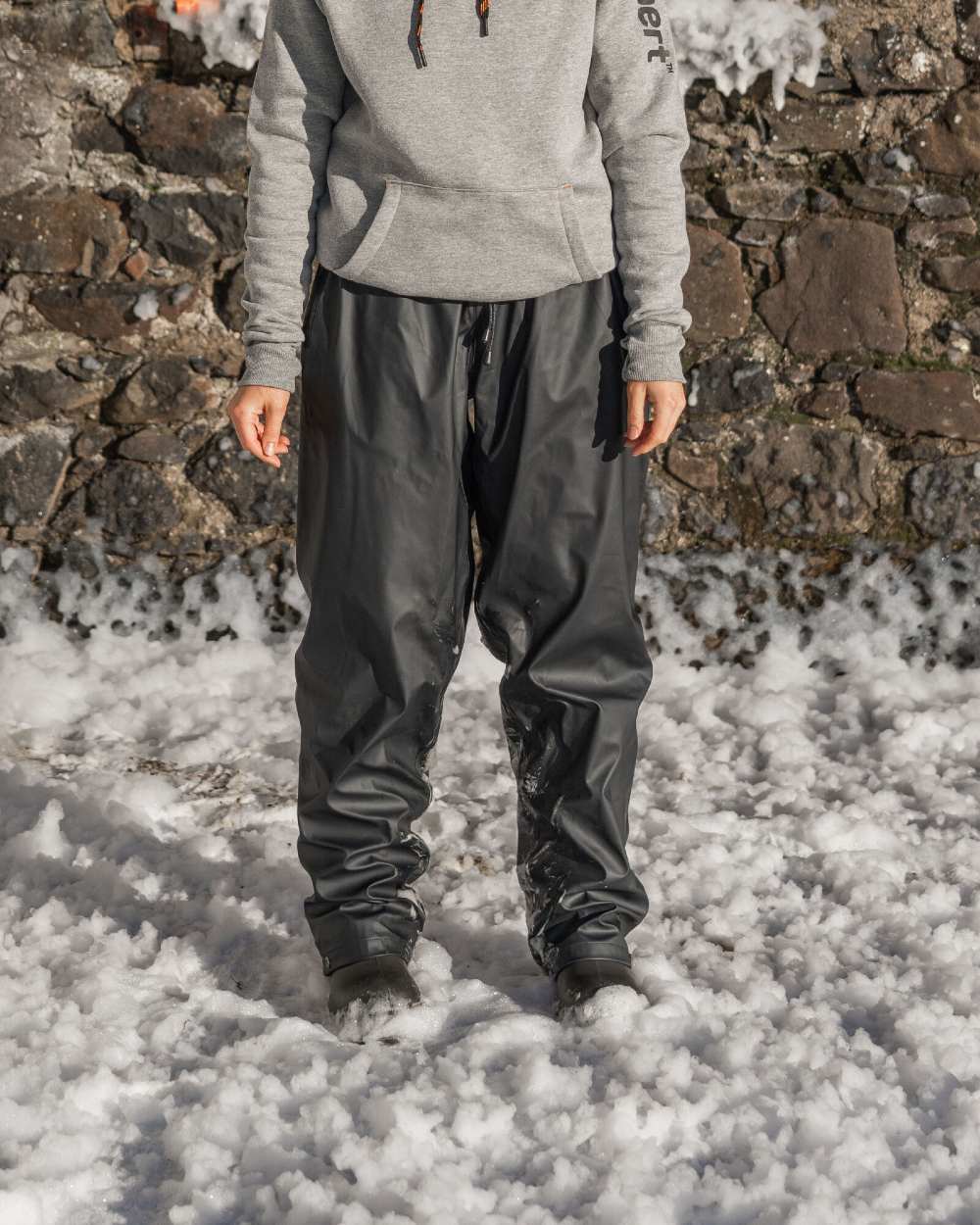 Navy Coloured Xpert Swampmaster No-Sweat Thermgear Waterproof Lined Trousers on Outdoor Background
