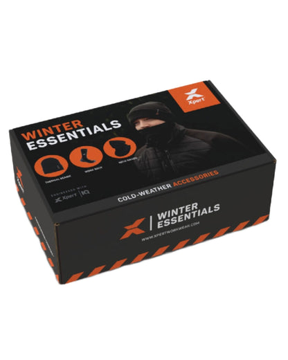 Black Coloured Xpert Winter Essentials Set Socks, Hat &amp; Snood on White Background
