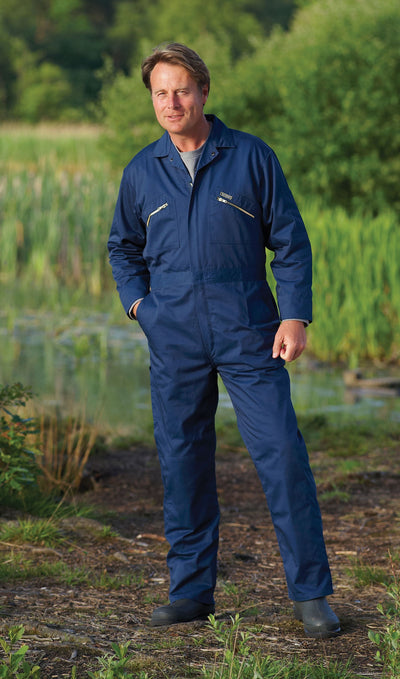 Navy Champion Zipped Poly Cotton Boilersuit / Overalls