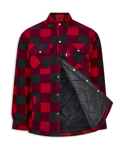Quilted lining Champion Kinross Padded Fleece Lumberjack Shirt #colour_red