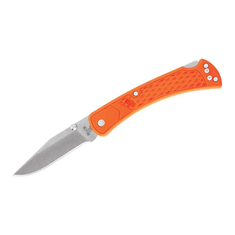Blaze Orange Buck Folding Hunter Slim Knife