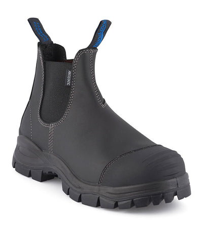 Blue Tabs Blundstone 910 Black Platinum Safety Boots