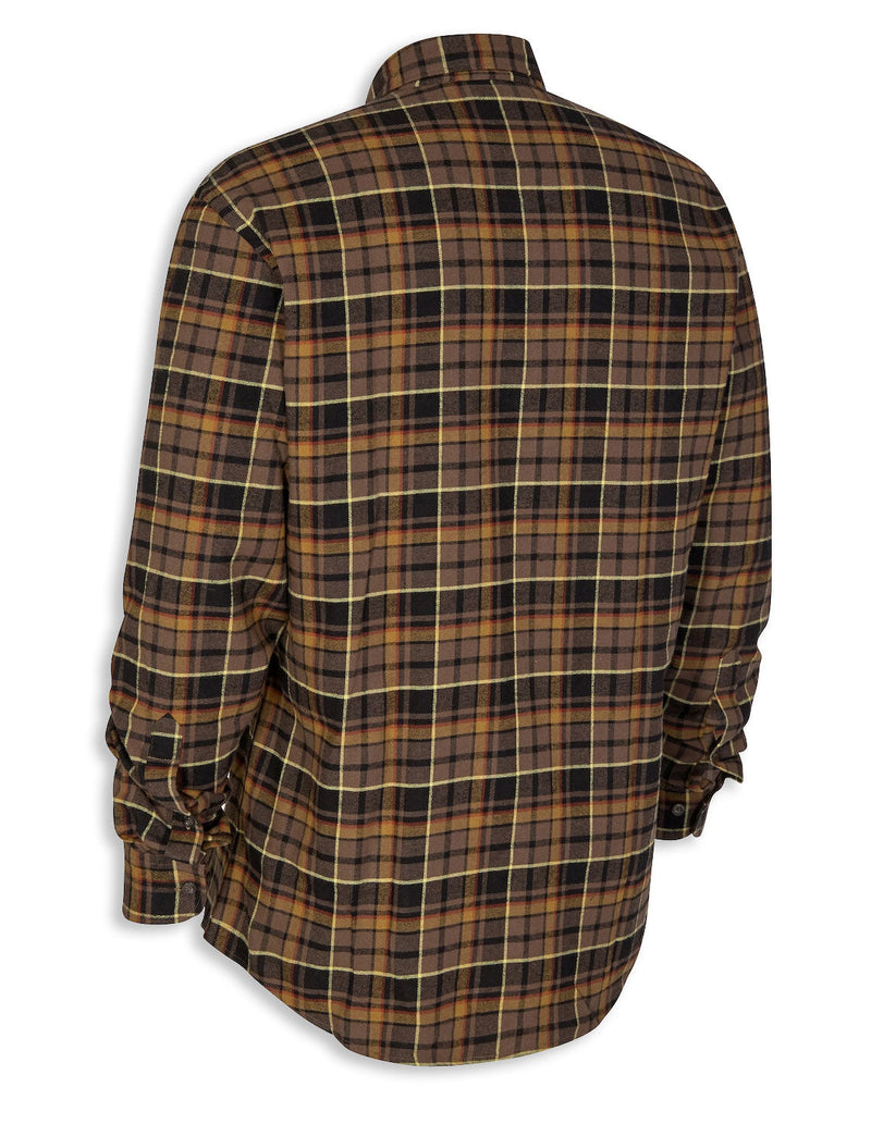 Deerhunter Marvin Cotton Flannel Check Shirt in Brown