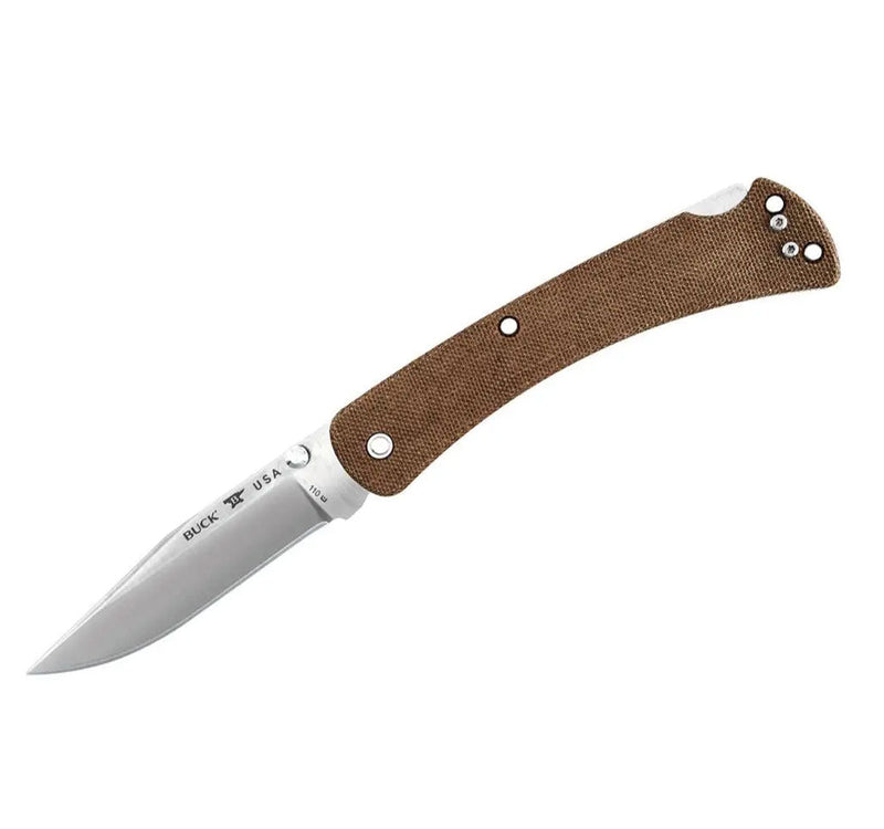 Brown handkle Buck 110 Folding Hunter Slim Pro Knife