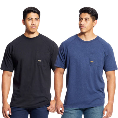 Ariat Rebar Men's Cotton Strong T-Shirt in Black and Navy Heather