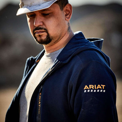 Ariat Rebar Men's Workman Full Zip Hoodie in Navy