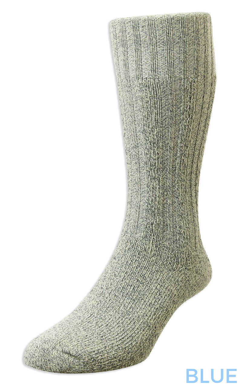 blue HJ Hall Cotton Rich Boot Sock