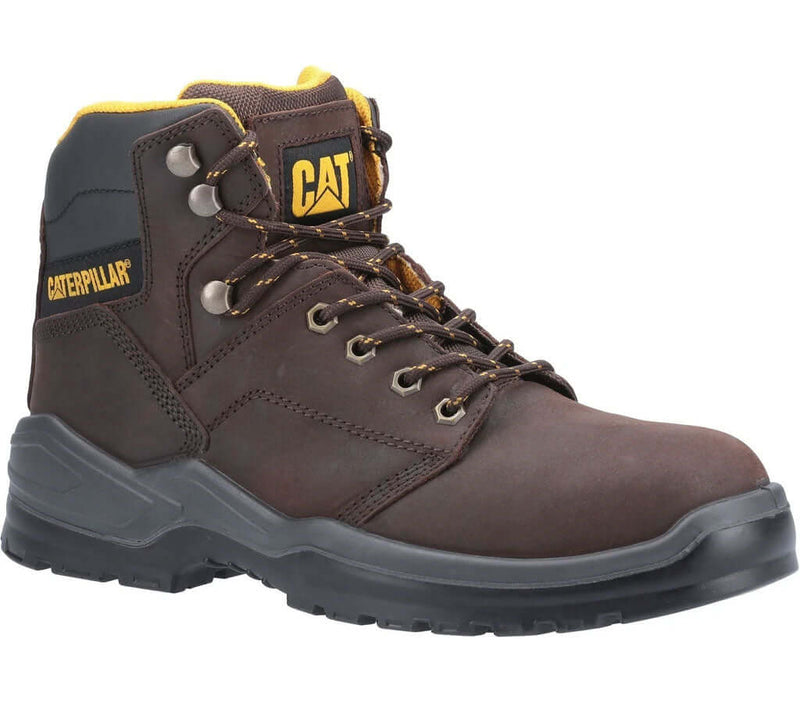 Brown CAT Striver S3 Lace Up Boot Black