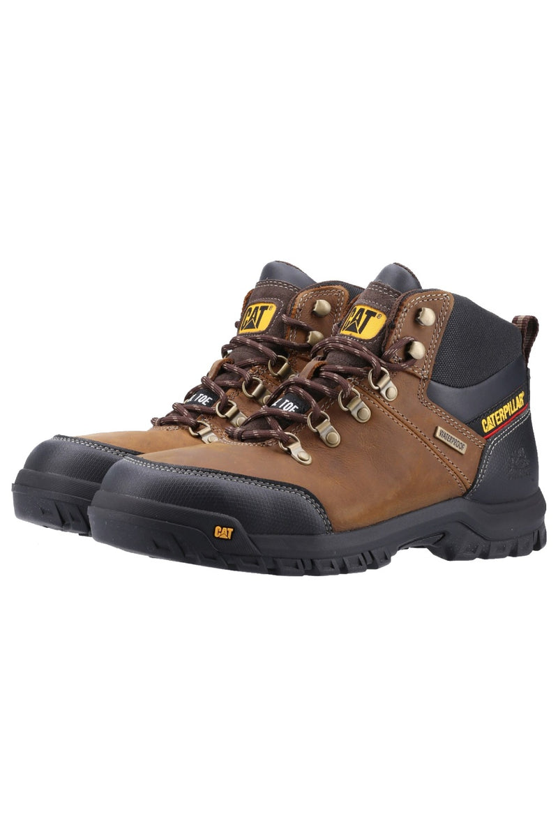 Caterpillar Framework Safety Boot ST S3 Wr HRO SRA in Seal Brown