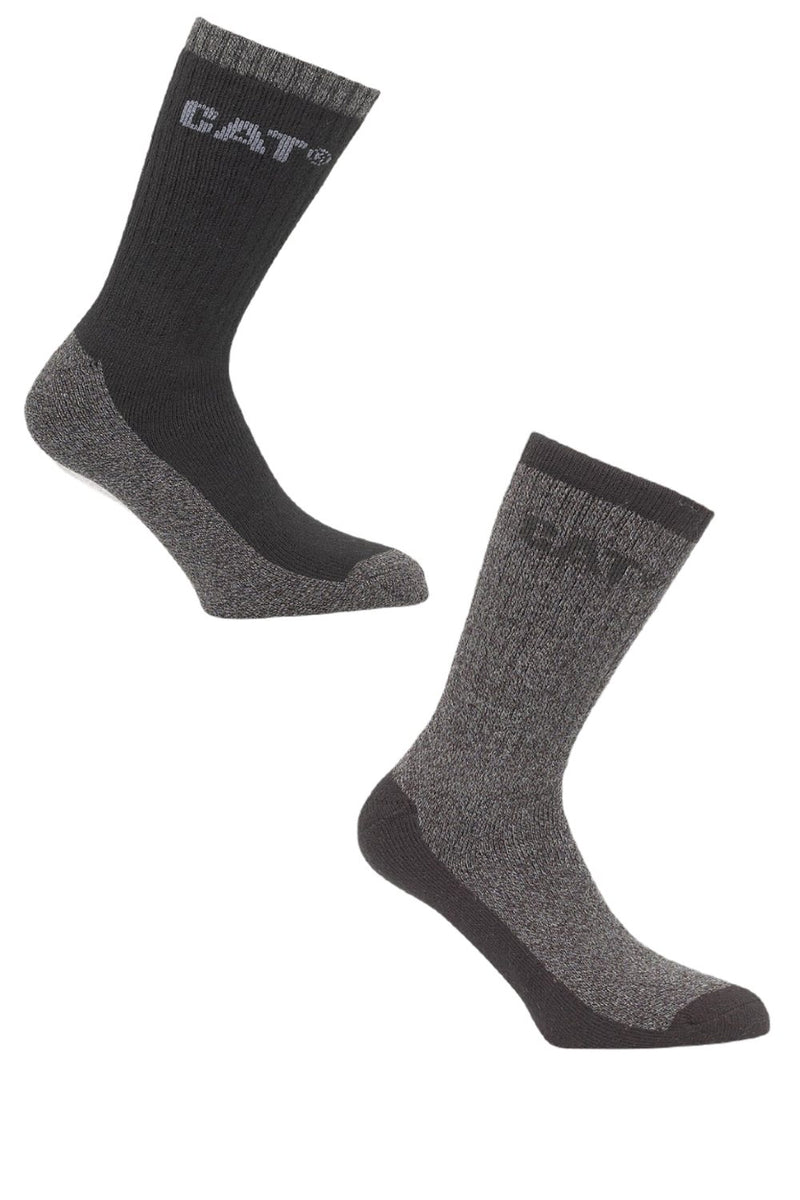 Caterpillar Thermo Socks 2 Pair Pack In Black and Grey