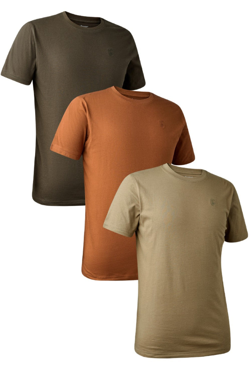 Deerhunter Easton T-Shirt In Adventure Green, Burnt Orange and Driftwood
