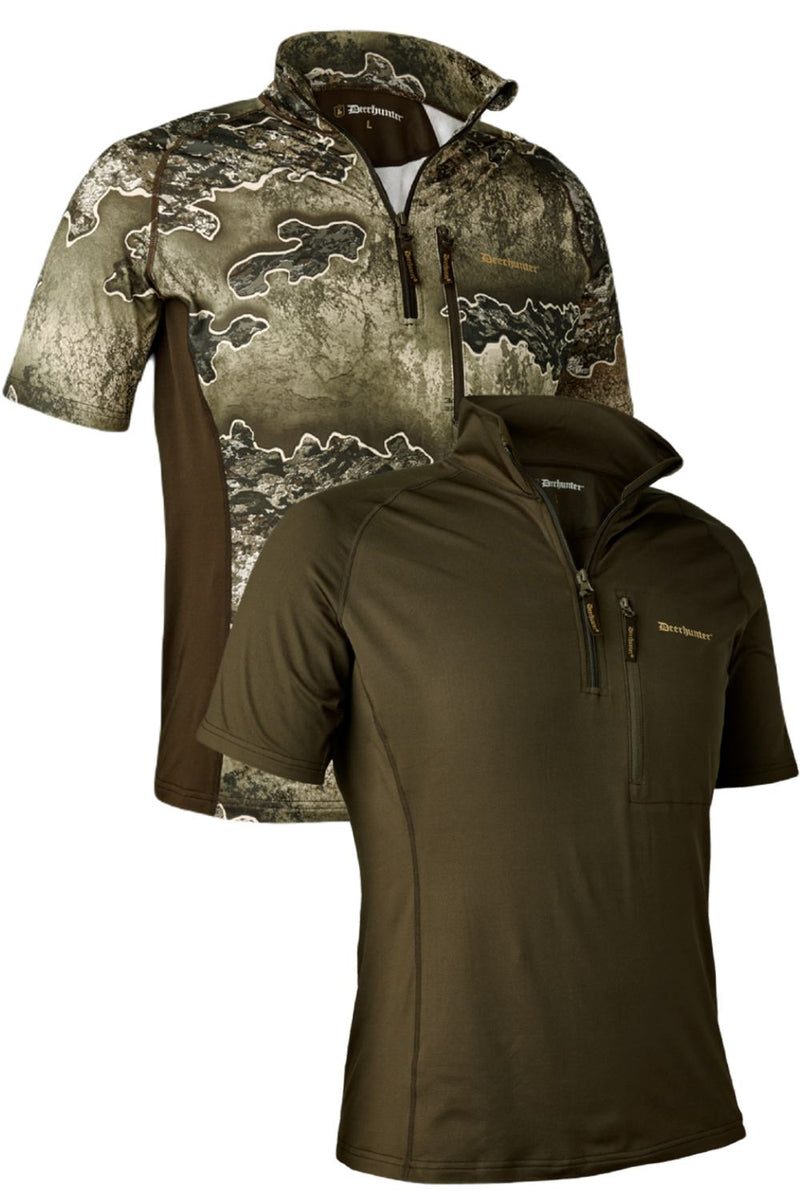 Deerhunter Excape Insulated T-Shirt With Zip-Neck In RealTree Excape, Art Green