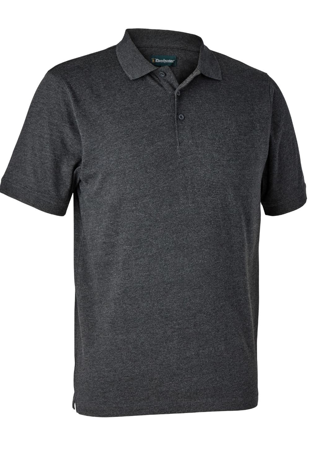 Deerhunter Gunnar Polo Shirt in Dark Grey Melange