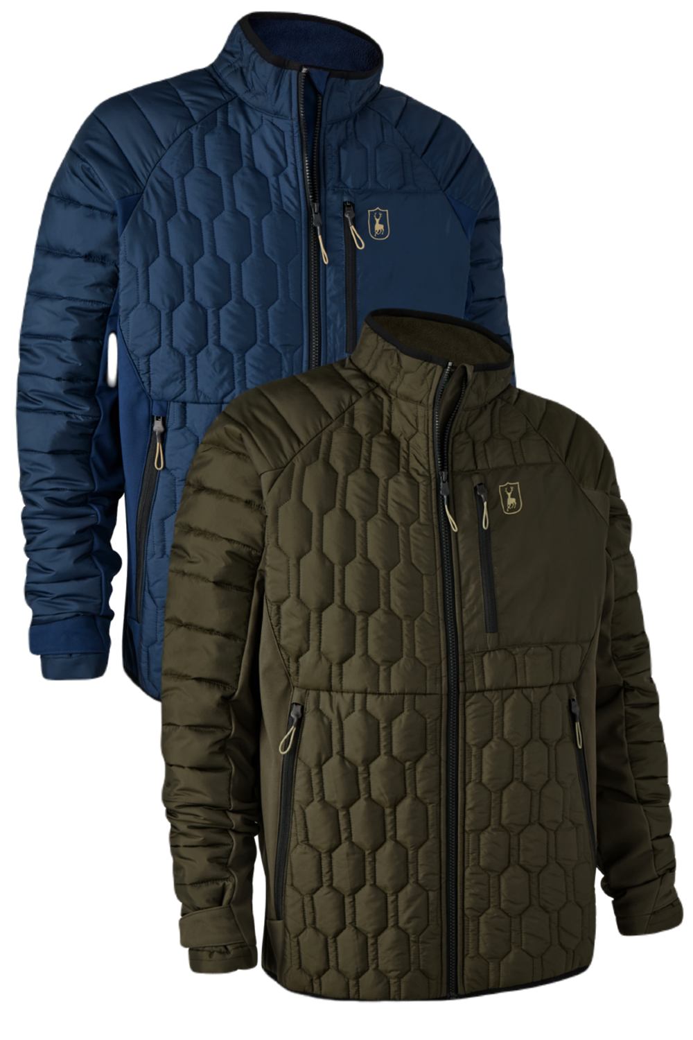Deerhunter Mossdale Quilted Jacket In Dress Blue, Forest Green
