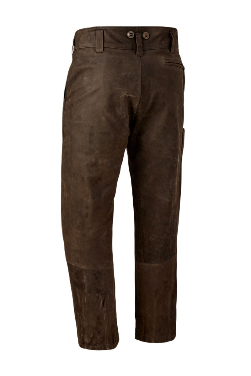 Deerhunter Strasbourg Leather Boot Trousers In Chocolate Brown