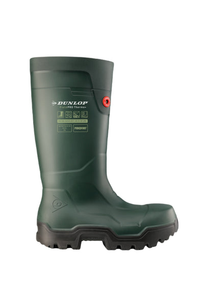Dunlop FieldPro Thermo+ Safety Wellingtons in Heritage Green/Black