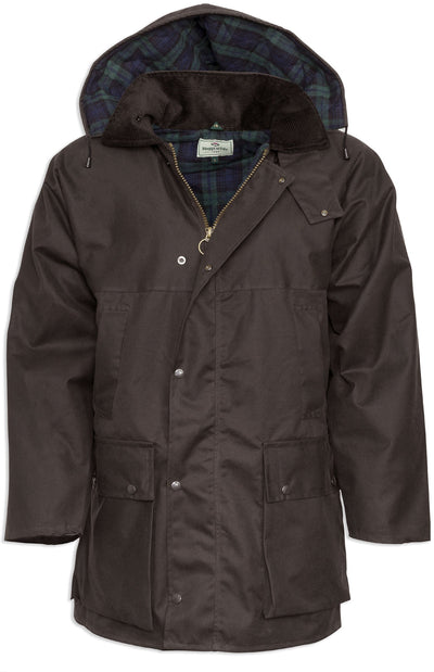 Brown Padded Wax Cotton Jacket by Hoggs of Fife