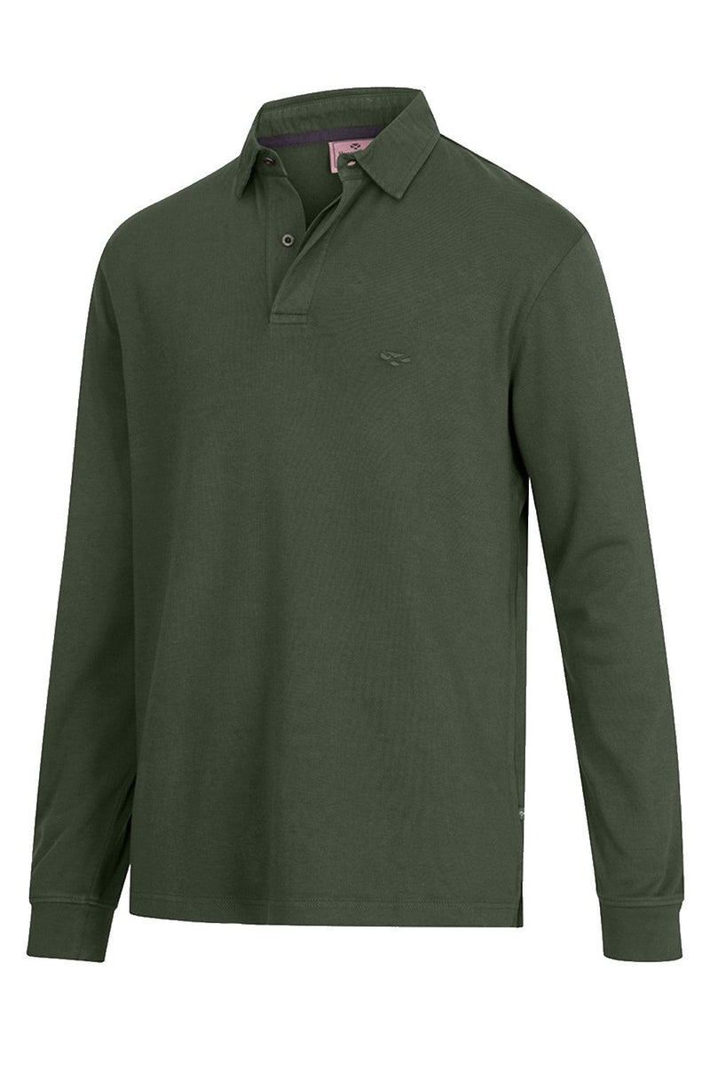 Hoggs of Fife Heriot Long Sleeve Rugby Shirt in Green 